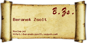 Beranek Zsolt névjegykártya